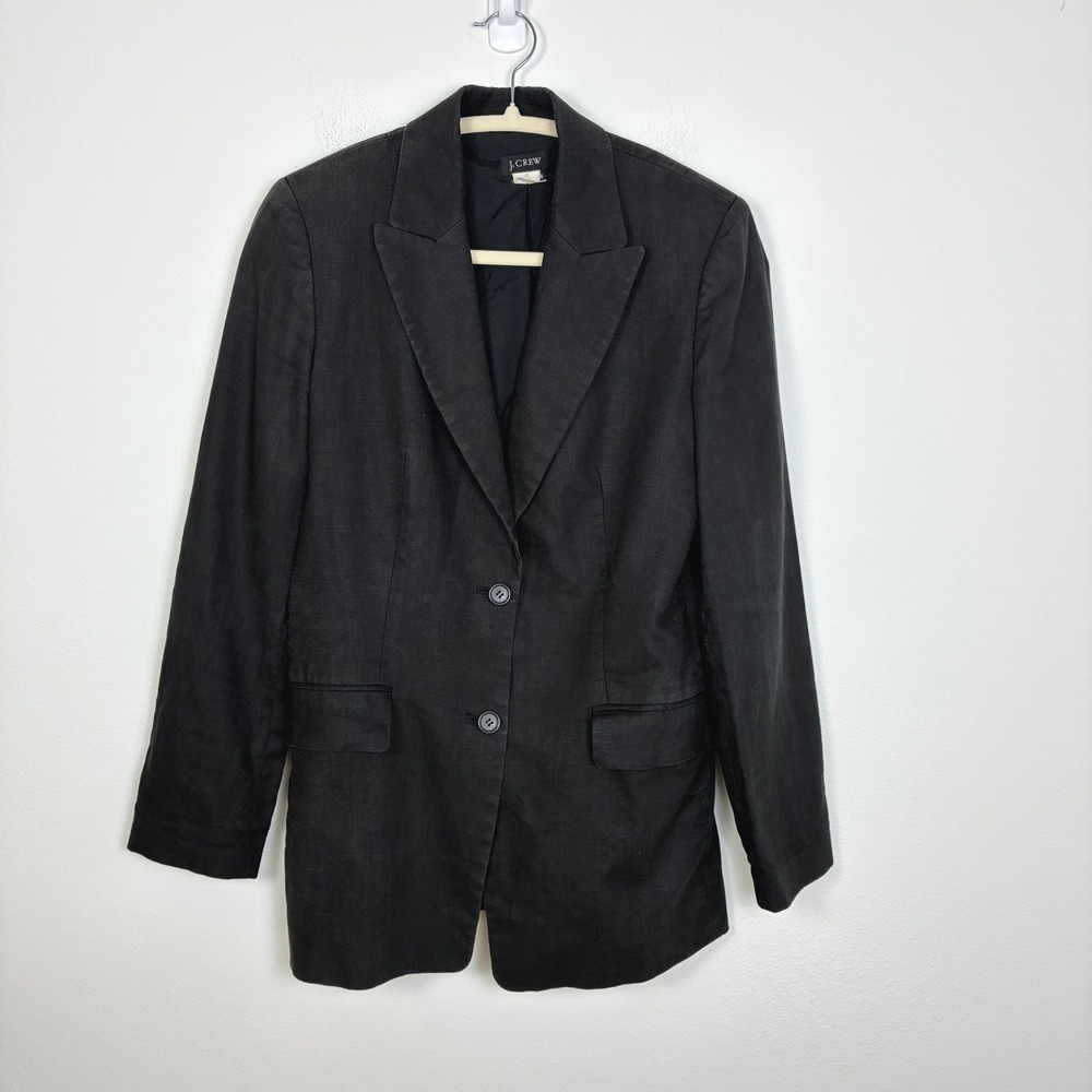 J.Crew 100% Linen Two Button Tailored Blazer Jacket Women's 2 Summer Minimalist